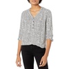image:imageAmazon Essentials womens 34 Sleeve Button Popover Shirt LooseFit VNeck BlouseMini Leopard
