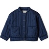image:imageAmazon Essentials x Sofia Grainge Baby Girls Cotton Sateen Lightweight Printed JacketNavy
