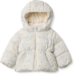 image:imageAmazon Essentials BabyGirls WaterRepellent Hooded Puffer JacketIvory Dusty Blue Outlined Blooms