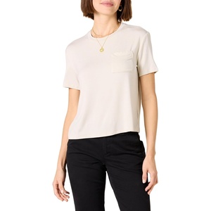 image:imageAmazon Essentials Womens Jersey RelaxedFit ShortSleeve Crewneck Pocket TShirt Pack of 2NavySand