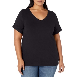 image:imageAmazon Essentials Womens Plus Size ShortSleeve VNeck TShirtBlack