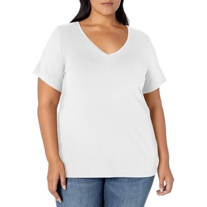 image:imageAmazon Essentials Womens Plus Size ShortSleeve VNeck TShirtWhite