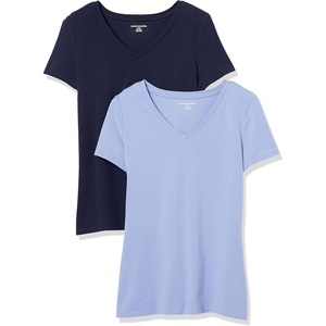 image:imageAmazon Essentials Womens RegularFit ShortSleeve TShirt Crewneck and VNeck OptionsPurpleNavy
