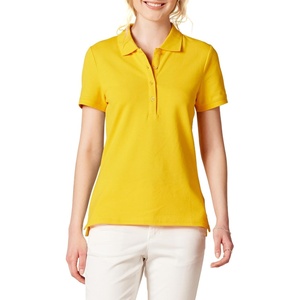 image:imageAmazon Essentials Womens ShortSleeve Polo Shirt Soft Stretch Cotton Jersey Available in Plus SizeGolden Yellow