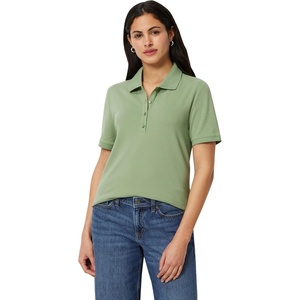 image:imageAmazon Essentials Womens ShortSleeve Polo Shirt Soft Stretch Cotton Jersey Available in Plus SizeSage Green
