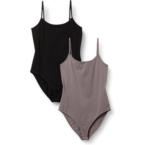 image:imageAmazon Essentials Womens SlimFit Cami Bodysuit Pack of 2BlackGrey
