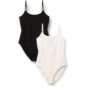 image:imageAmazon Essentials Womens SlimFit Cami Bodysuit Pack of 2BlackWhite