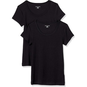 image:imageAmazon Essentials Womens SlimFit CapSleeve Scoop Neck TShirtBlack