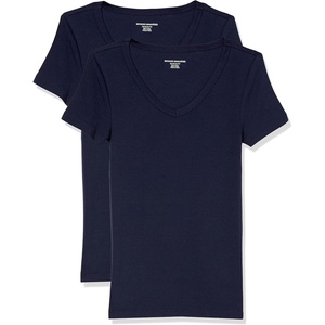 image:imageAmazon Essentials Womens SlimFit ShortSleeve VNeck TShirtNavyNavy