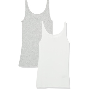 image:imageAmazon Essentials Womens SlimFit Thin Strap Tank TopLight Grey HeatherWhite