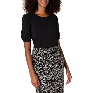 image:imageAmazon Essentials womens Classic Fit Puff Short Sleeve Crewneck TshirtBlack
