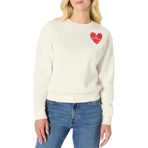 image:imageAmazon Essentials x Sofia Grainge Womens Relaxed Fit Boxy Drop Shoulder Crewneck SweatshirtIvory Red Valentine