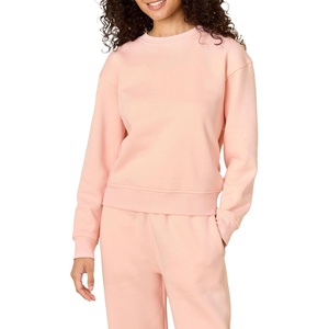 image:imageAmazon Essentials x Sofia Grainge Womens Relaxed Fit Boxy Drop Shoulder Crewneck SweatshirtPink