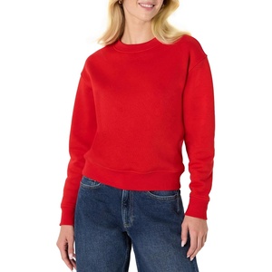 image:imageAmazon Essentials x Sofia Grainge Womens Relaxed Fit Boxy Drop Shoulder Crewneck SweatshirtRed