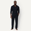 image:imageAmazon Essentials Mens CottonModal Pajama Set Long Sleeve ButtonDown Top with PantsBlack