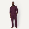 image:imageAmazon Essentials Mens CottonModal Pajama Set Long Sleeve ButtonDown Top with PantsDark Burgundy