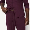 image:imageAmazon Essentials Mens CottonModal Pajama Set Long Sleeve ButtonDown Top with PantsDark Burgundy