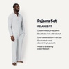 image:imageAmazon Essentials Mens CottonModal Pajama Set Long Sleeve ButtonDown Top with PantsLight Grey Heather