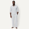 image:imageAmazon Essentials Mens CottonModal Pajama Set Long Sleeve ButtonDown Top with PantsLight Grey Heather