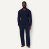 image:imageAmazon Essentials Mens CottonModal Pajama Set Long Sleeve ButtonDown Top with PantsNavy