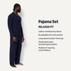 image:imageAmazon Essentials Mens CottonModal Pajama Set Long Sleeve ButtonDown Top with PantsNavy