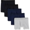 image:imageAmazon Essentials Mens Cotton Jersey Boxer BriefsPack of 5 Available in Big amp TallBlackNavyGrey Heather