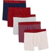 image:imageAmazon Essentials Mens Cotton Jersey Boxer BriefsPack of 5 Available in Big amp TallDark Red  Mixed Print