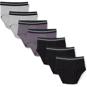 image:imageAmazon Essentials Mens Breathable Ribbed Knit Briefs with Elasticized WaistbandBlackCharcoalGrey Heather