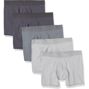 image:imageAmazon Essentials Mens Cotton Jersey Boxer BriefsPack of 5 Available in Big amp TallGrey Heather  Charcoal Mix