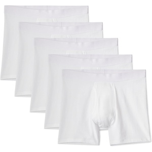 image:imageAmazon Essentials Mens Cotton Jersey Boxer BriefsPack of 5 Available in Big amp TallWhite