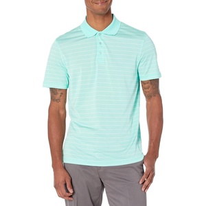 image:imageAmazon Essentials Mens Moisture Wicking Golf Polo Shirt Short Sleeve SlimFit QuickDryAqua Stripe