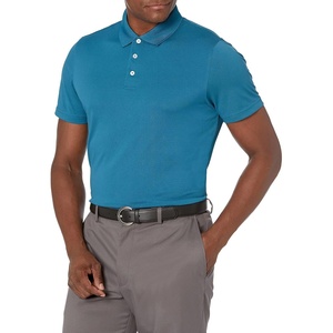 image:imageAmazon Essentials Mens Moisture Wicking Golf Polo Shirt Short Sleeve SlimFit QuickDryInk Blue