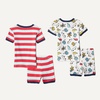 image:imageAmazon Essentials Babies Toddlers and Boys SnugFit Cotton Pajama Set MultipacksPale Aqua BlueRedWhiteStripeYeah