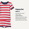 image:imageAmazon Essentials Babies Toddlers and Boys SnugFit Cotton Pajama Set MultipacksPale Aqua BlueRedWhiteStripeYeah