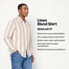 image:imageAmazon Essentials Mens RegularFit Long Sleeve Linen Blend ShirtBrick Red Textured Stripe