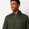image:imageAmazon Essentials Mens RegularFit Long Sleeve Linen Blend ShirtDark Olive