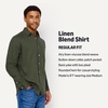 image:imageAmazon Essentials Mens RegularFit Long Sleeve Linen Blend ShirtDark Olive