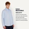 image:imageAmazon Essentials Mens RegularFit Long Sleeve Linen Blend ShirtLight Blue