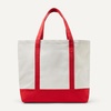 image:imageAmazon Essentials Unisex Adults Large Heavy Duty Canvas Beach Tote Bag NaturalRed One SizeNaturalRed
