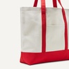 image:imageAmazon Essentials Unisex Adults Large Heavy Duty Canvas Beach Tote Bag NaturalRed One SizeNaturalRed