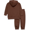 image:imageAmazon Essentials Unisex Kids and Toddlers Modern Sweatsuit Set 2 Piece Hooded Outfit Pack of 2Deep Brown