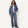 image:imageAmazon Essentials Womens Low Stretch RelaxedFit Cropped Denim JacketMedium Blue Vintage