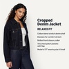 image:imageAmazon Essentials Womens Low Stretch RelaxedFit Cropped Denim JacketRinse Denim