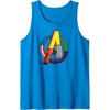 image:imageAmazon Essentials Marvel Avengers Multi Hero Logo Collage Tank TopSapphire Blue