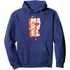 image:imageAmazon Essentials Marvel Block Letters With Five Tiny Super Heroes Pullover HoodieNavy Blue