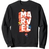 image:imageAmazon Essentials Marvel Block Letters With Five Tiny Super Heroes SweatshirtBlack