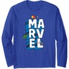 image:imageAmazon Essentials Marvel Block Letters With Three Tiny Super Heroes Long Sleeve TShirtRoyal Blue
