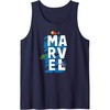 image:imageAmazon Essentials Marvel Block Letters With Three Tiny Super Heroes Tank TopNavy Blue