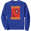 image:imageAmazon Essentials Marvel SpiderMan Always Amazing Boxed Portrait SweatshirtRoyal Blue