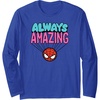image:imageAmazon Essentials Marvel SpiderMan Doodle Always Amazing Long Sleeve TShirtRoyal Blue